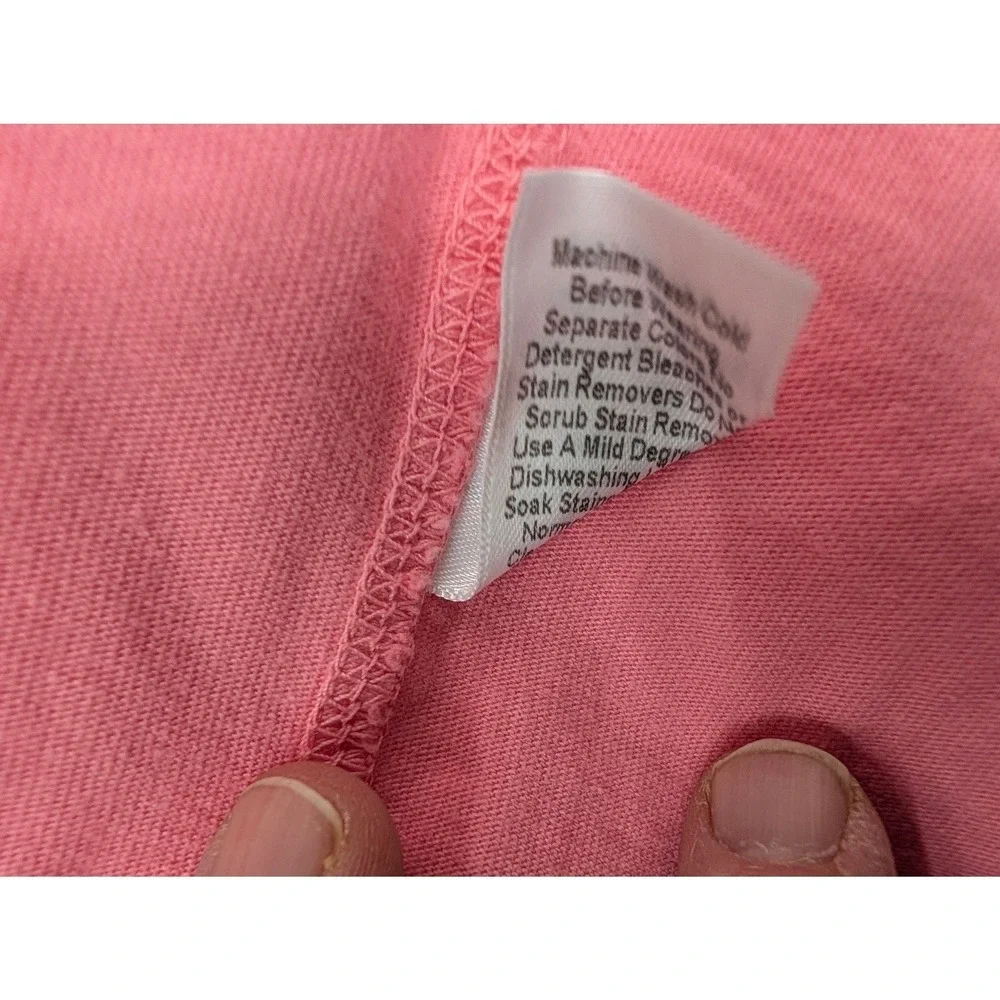 Fresh Produce Womens Short Sleeve Scoop Neck T-Shirt Dress Pink USA Cotton Large
